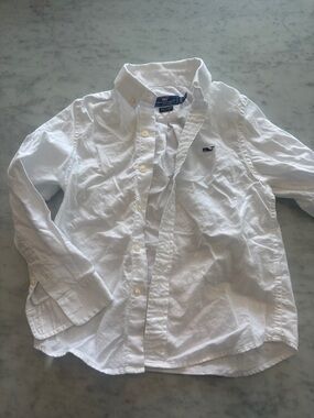 Vineyard Vines White Boys' Button-Down Shirt with Whale Logo
